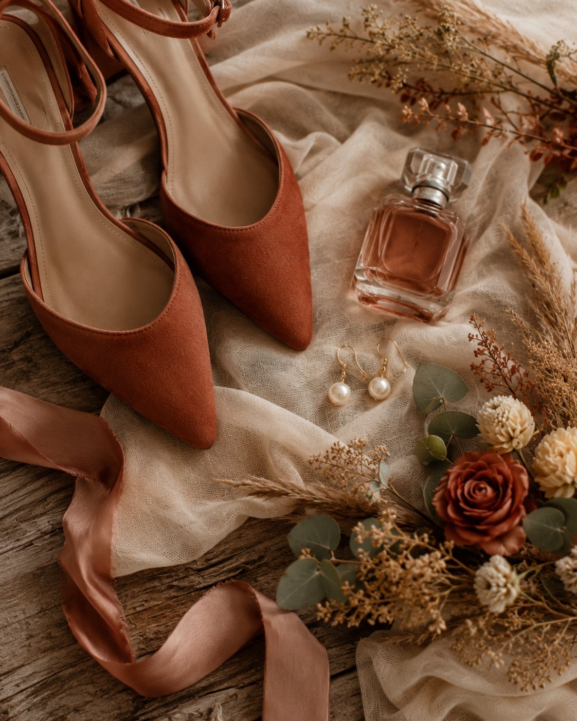 Rustic Retreat wedding website theme with warm countryside styling