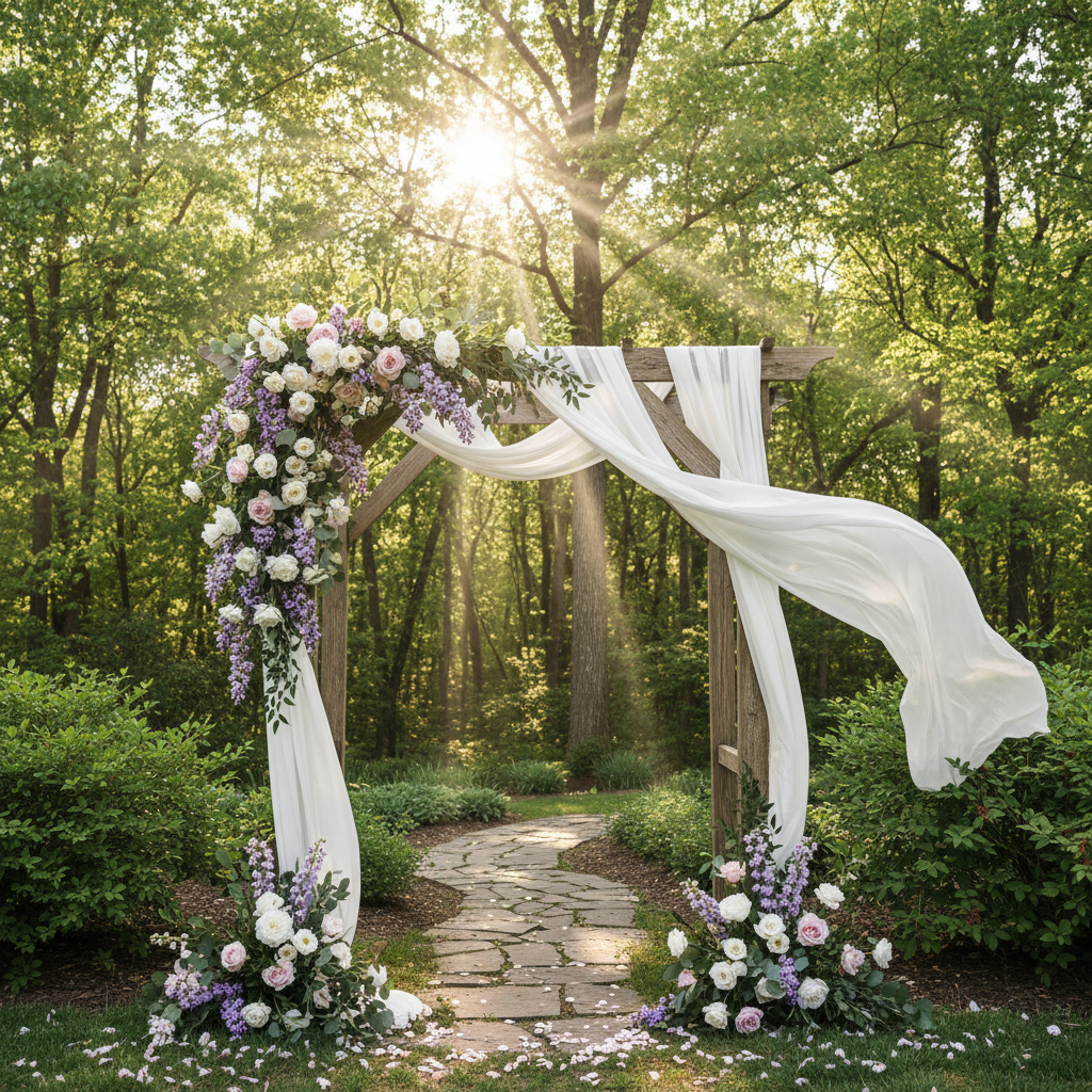 Spring Bloom wedding website theme with blush garden styling