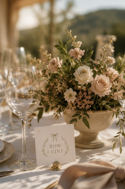 Bow and Vine wedding stationery accent